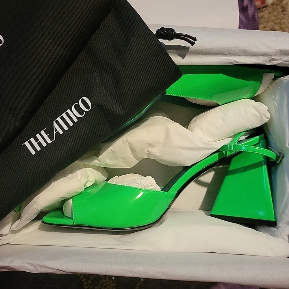 NIB The Attico Neon Green Heels 10.5 11 41.5 $895 - Picture 5 of 7